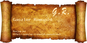 Gaszler Romuald névjegykártya
